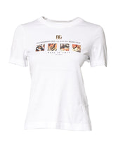 Dolce & Gabbana White Cotton Graphic Print Crew Neck T-shirt -   -  Dolce & Gabbana.